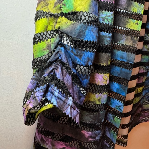 Changes R Bright Color Sheer layer jacket 3/4 Sleeve 80s vintage retro M - Picture 4 of 8